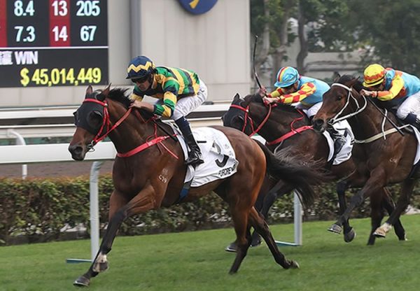 Furore (Pierro) winning the Hong Kong Classic Mile at Sha Tin