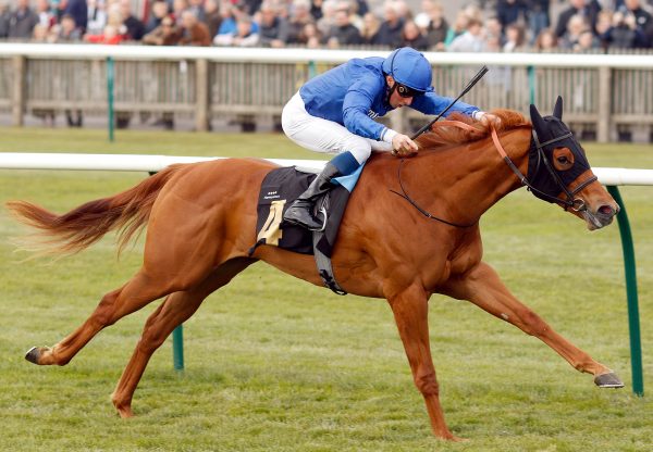 Chasing Dreams (Starspangledbanner) winning a maiden at Newmarket