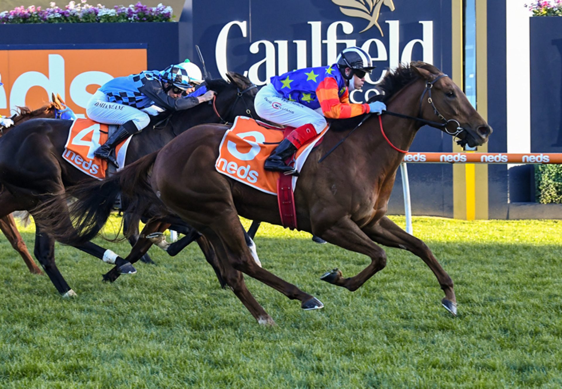 Bella Nipotina (Pride Of Dubai) winning the Gr.3 How Now Stakes at Caulfield