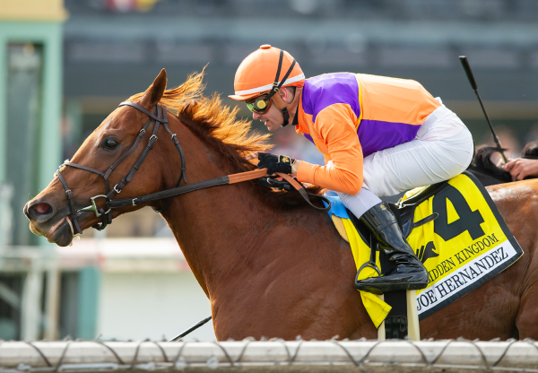 Forbidden Kingdom (American Pharoah) winning the Gr.2 Joe Hernandez at Santa Anita