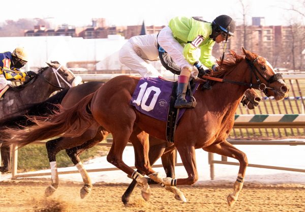 Money Fromheaven (Munnings) winning the Maryland Juvenile Filly Championships