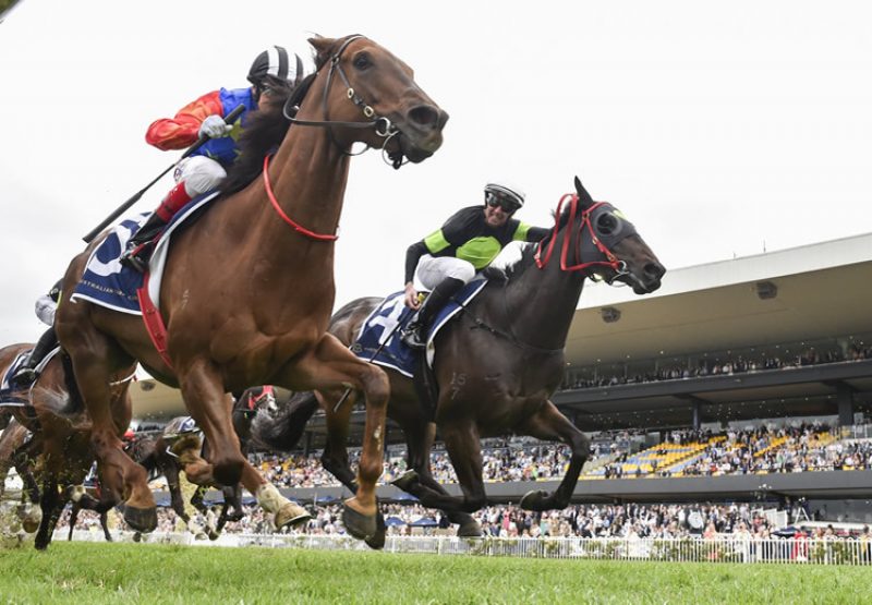 Bella Nipotina (Pride Of Dubai) wins the $3 million Giga Kick at Rosehill