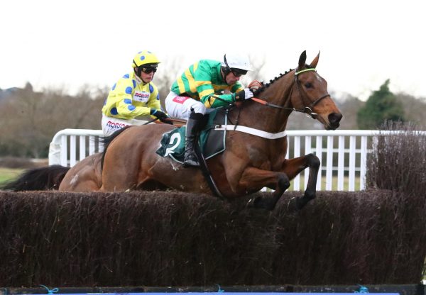 Ok Corral (Mahler) winning the Listed Hampton Novices’ Chase at Warwick