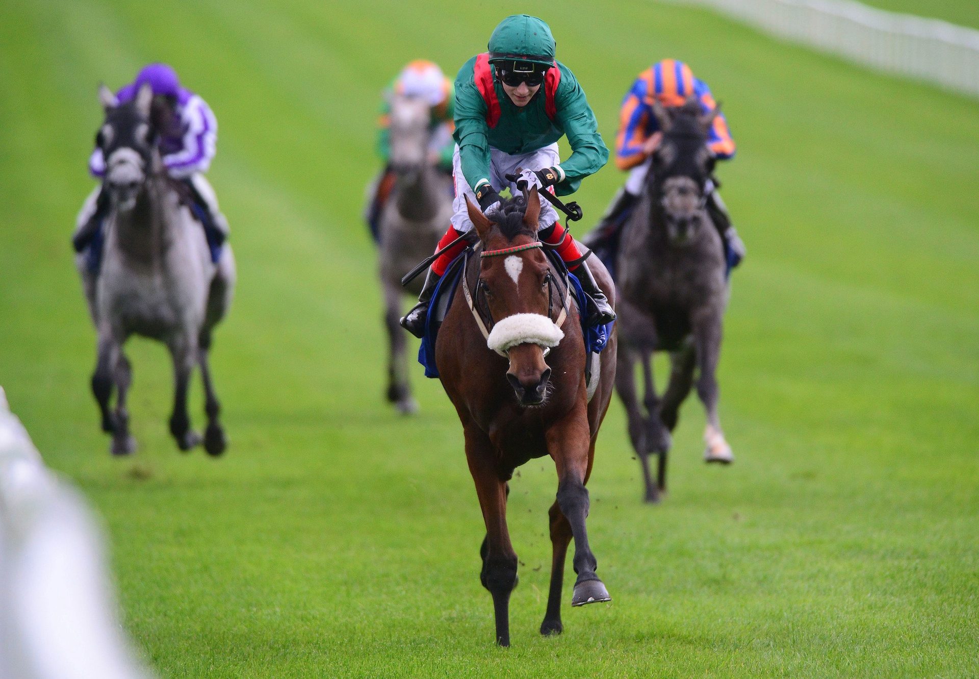 Kastasa (Rock Of Gibraltar) wins the Gr.3 Loughbrown Stakes at the Curragh